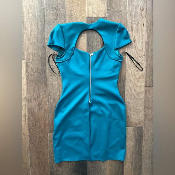 GUESS Bodycon Dress Teal 10 - Picture 3 of 3